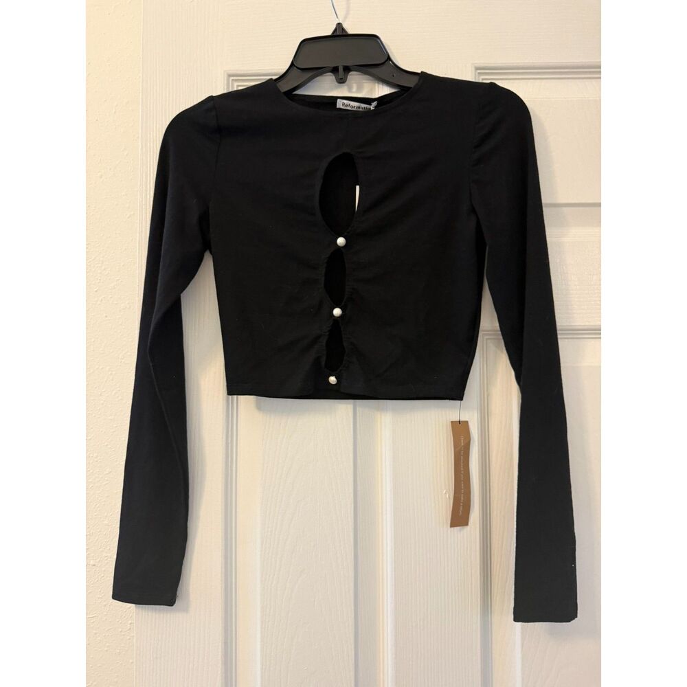 Reformation Vernon Top NWT XS Black Longsleeve